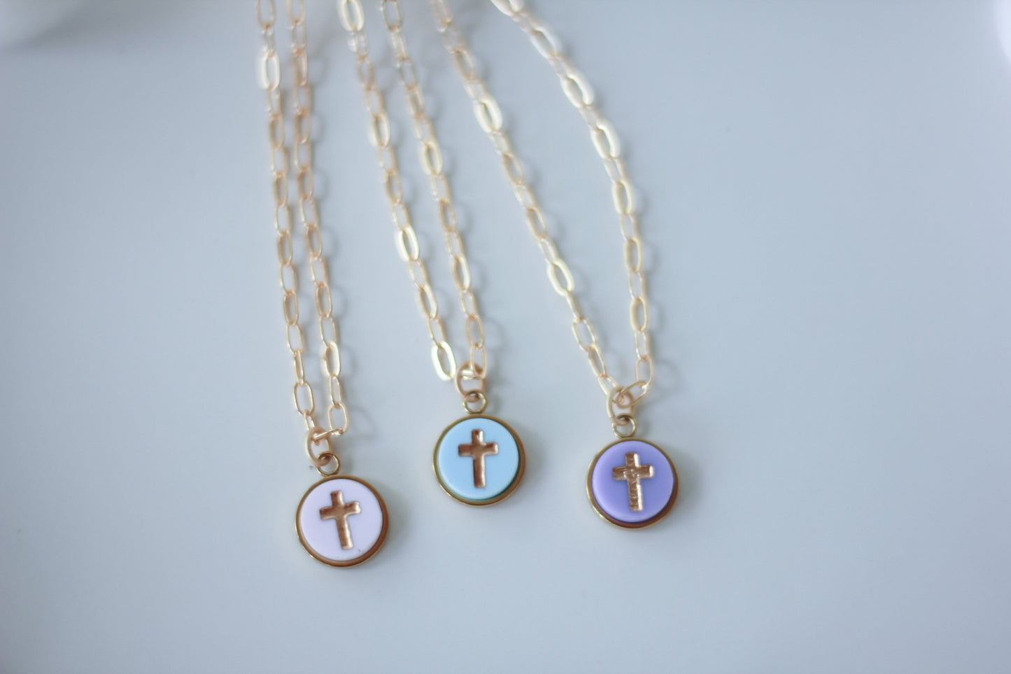 Pastel Cross Layering Necklace