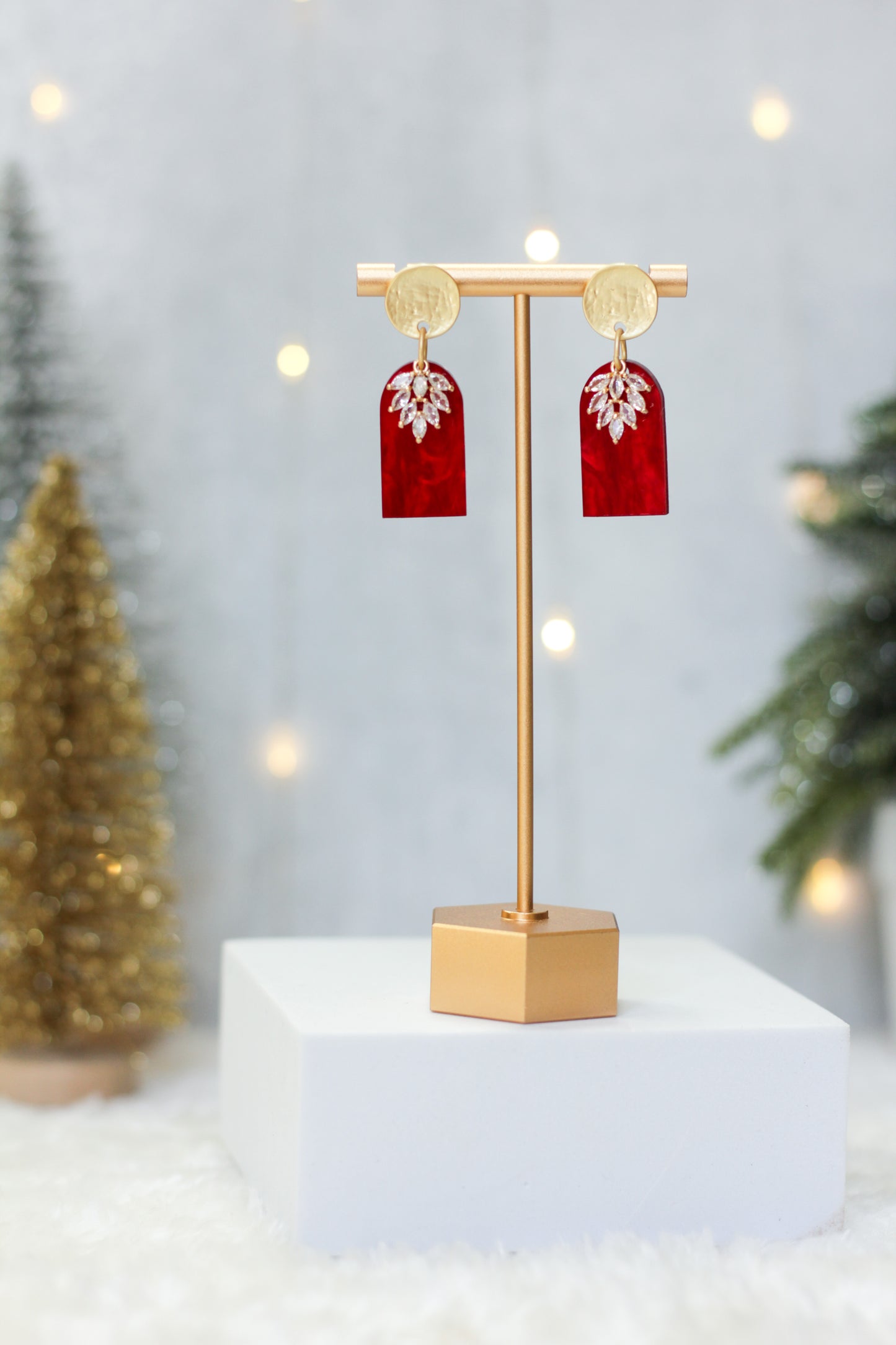 Jacqueline Earrings - Red Christmas Edition