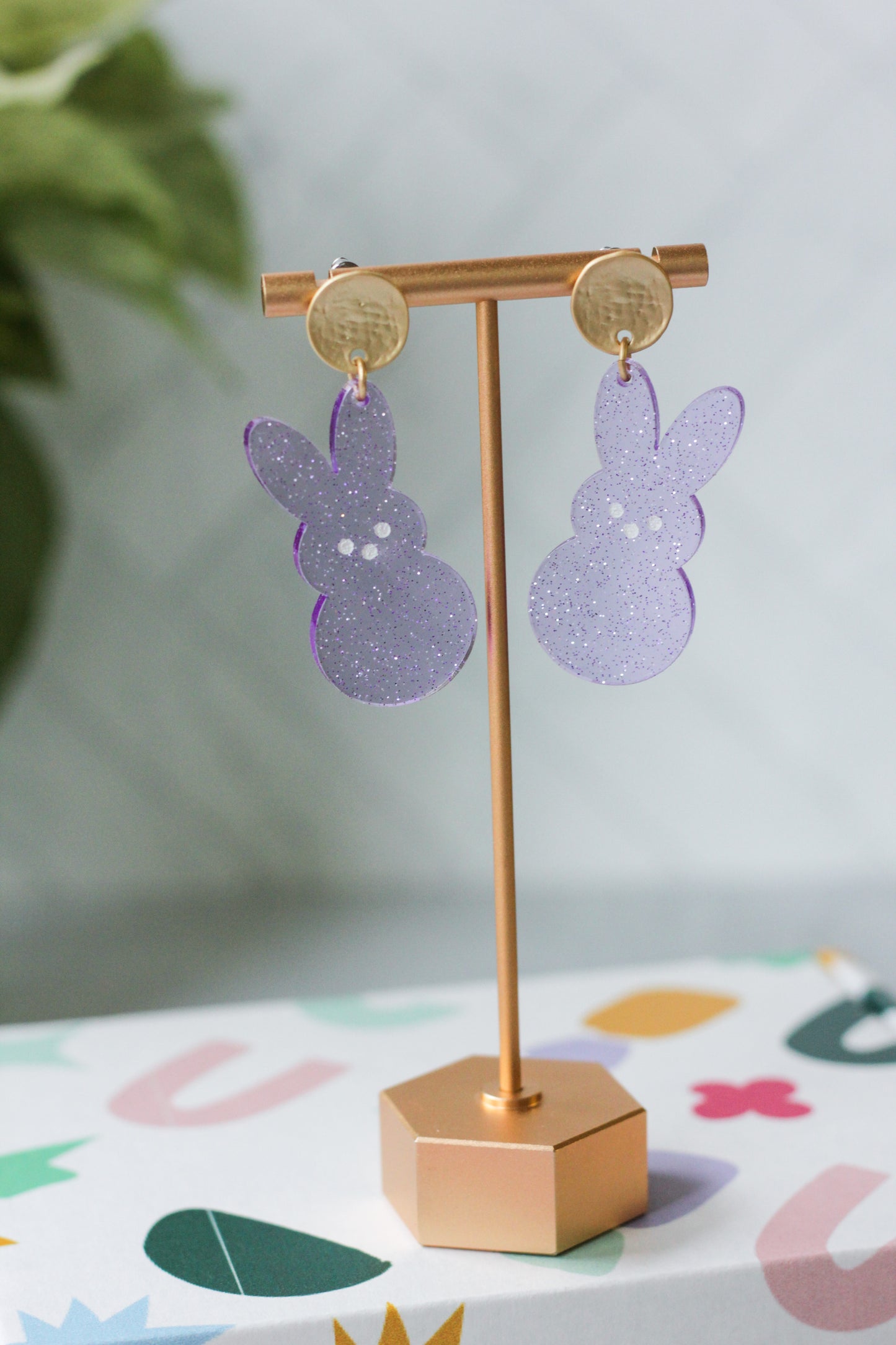 Glitter Peep Bunny Earrings