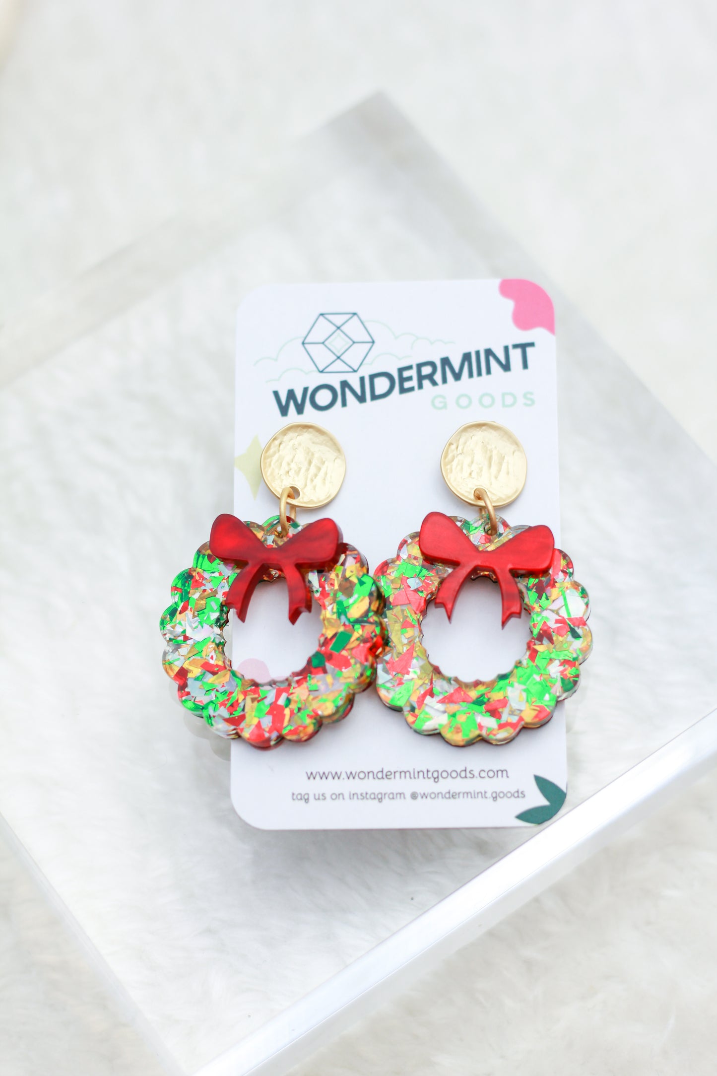 Confetti Wreath Acrylic Earrings
