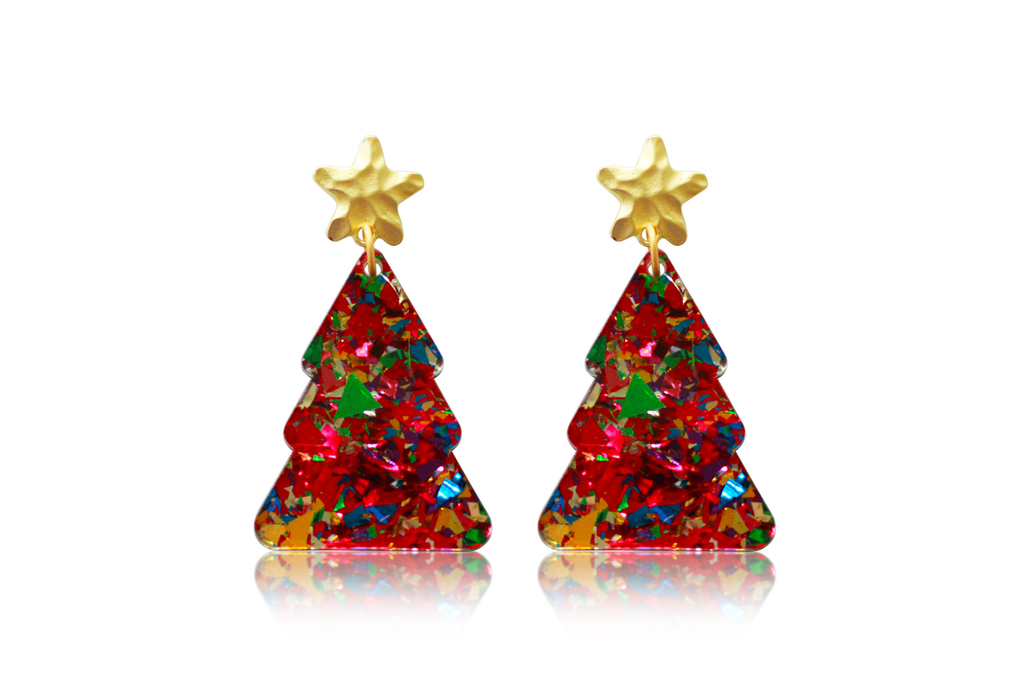 Confetti Christmas Tree Earrings