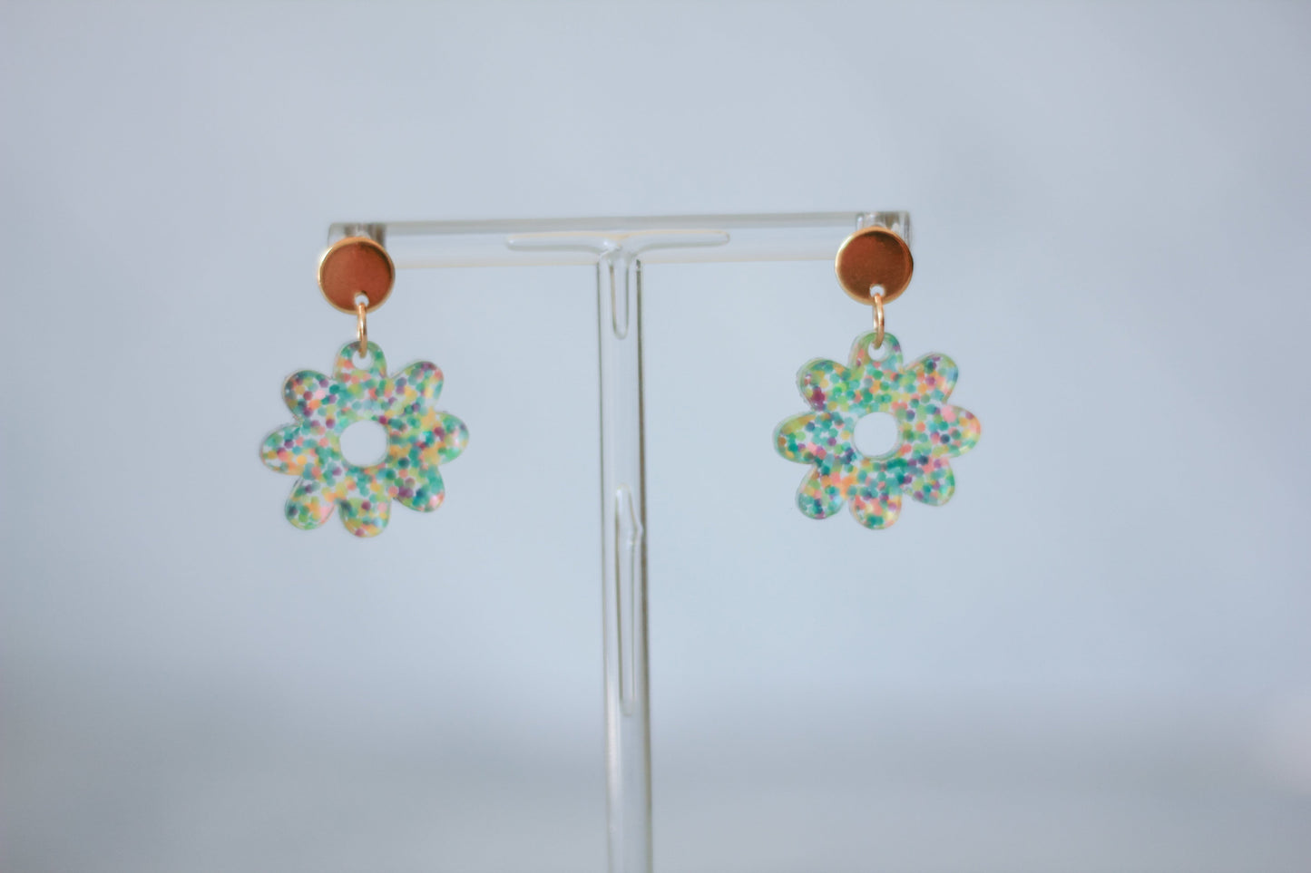 Mini Pastel Confetti Flower Earrings