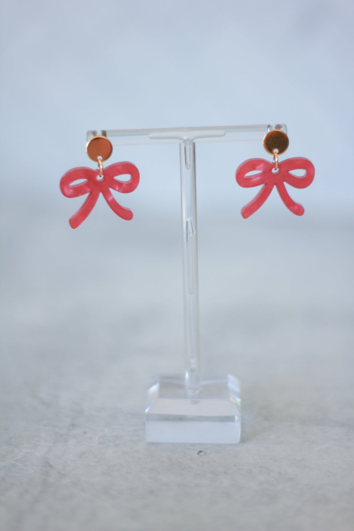 Mini Pink Bow Earrings