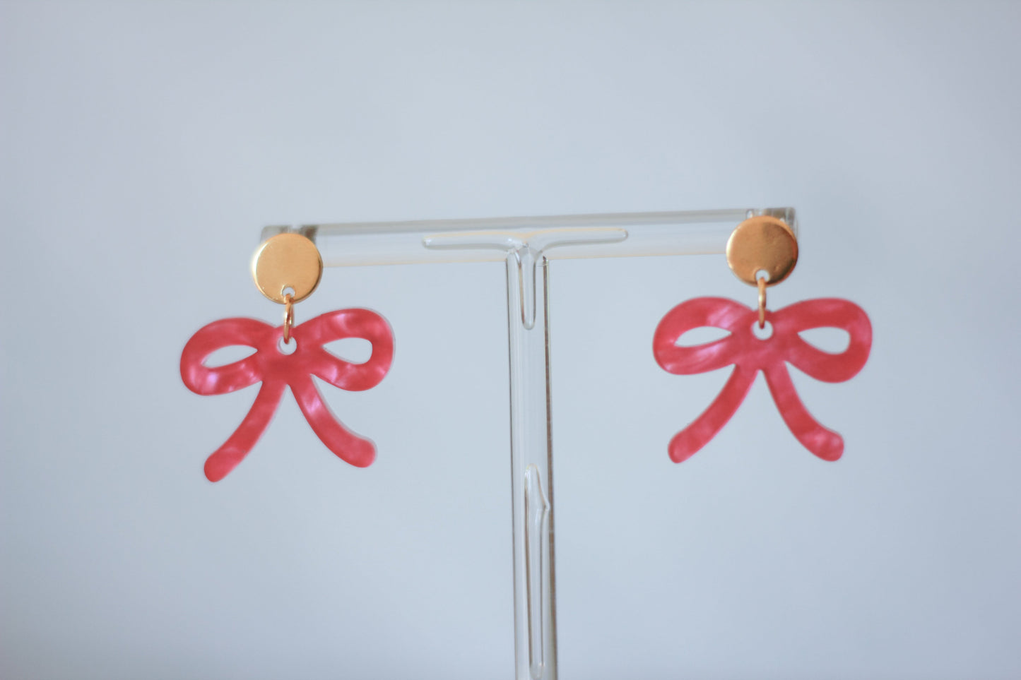 Mini Pink Bow Earrings