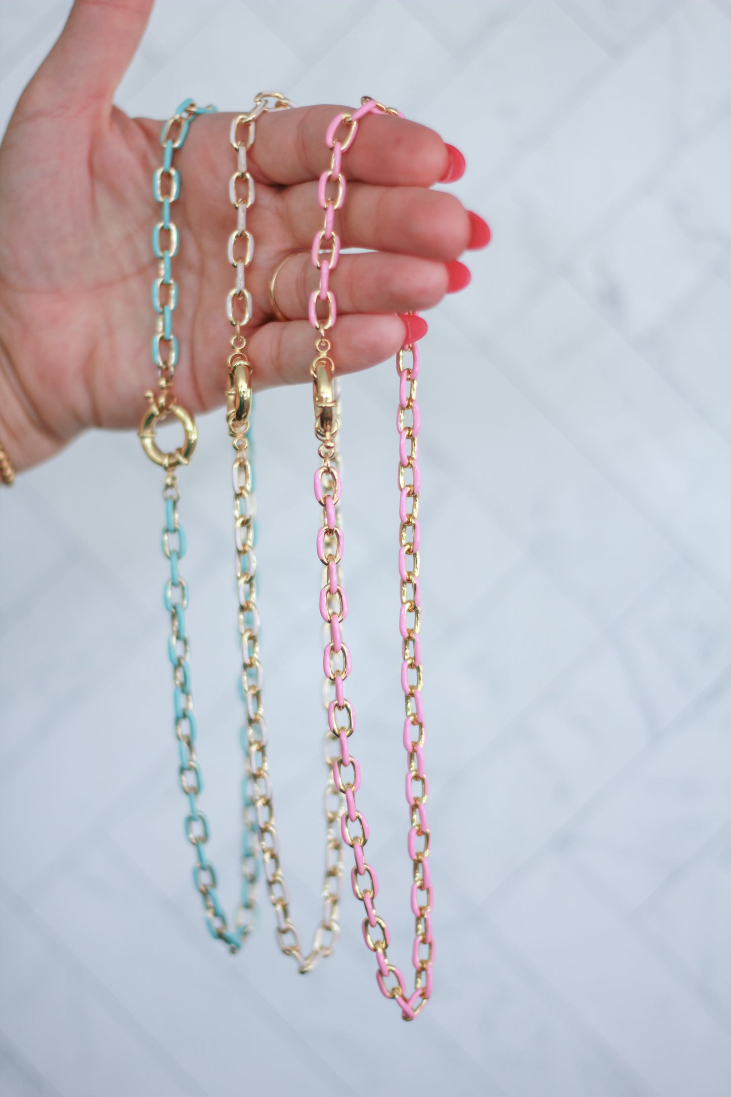 Chunky Enamel Chain Necklace