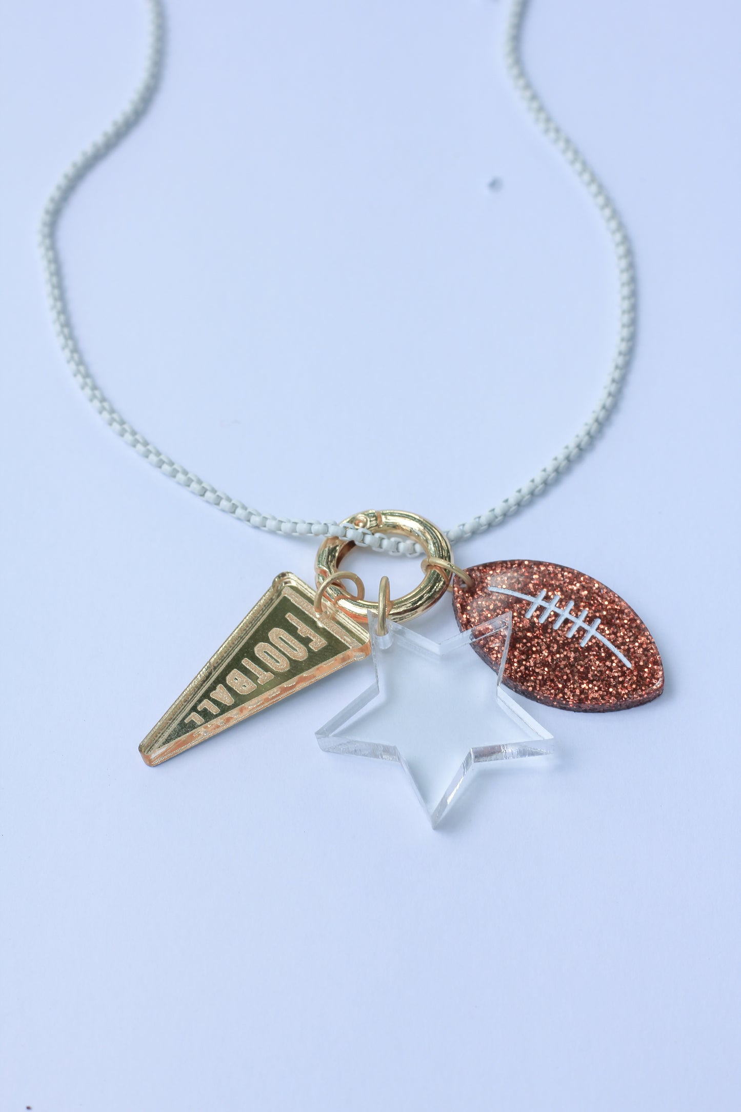 Football Charm Enamel Necklace