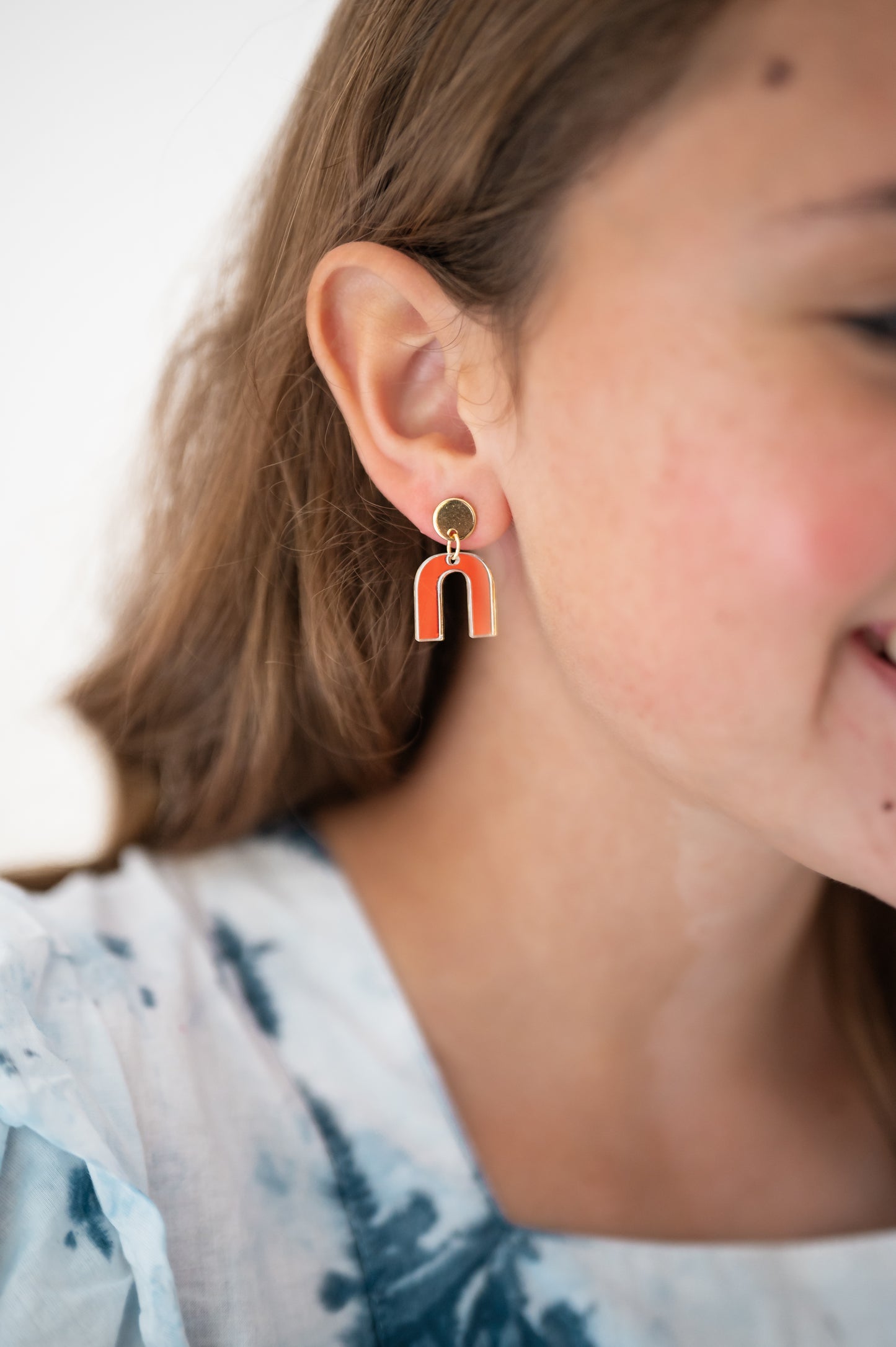 Mini Iridescent Arch Earrings