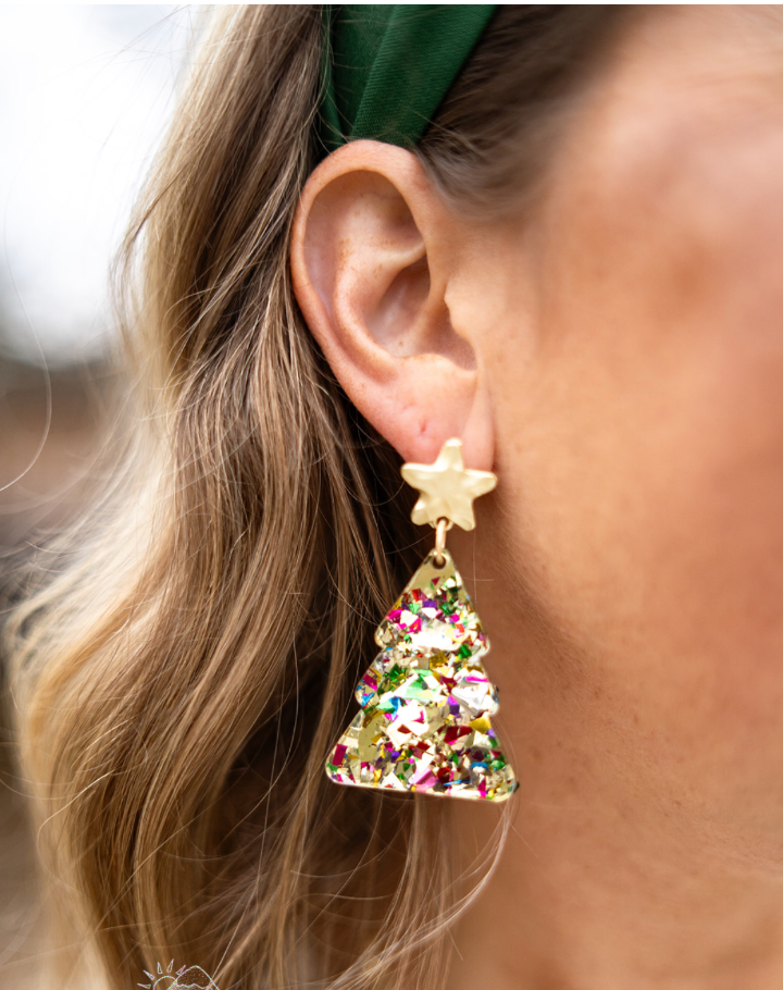 Confetti Christmas Tree Earrings