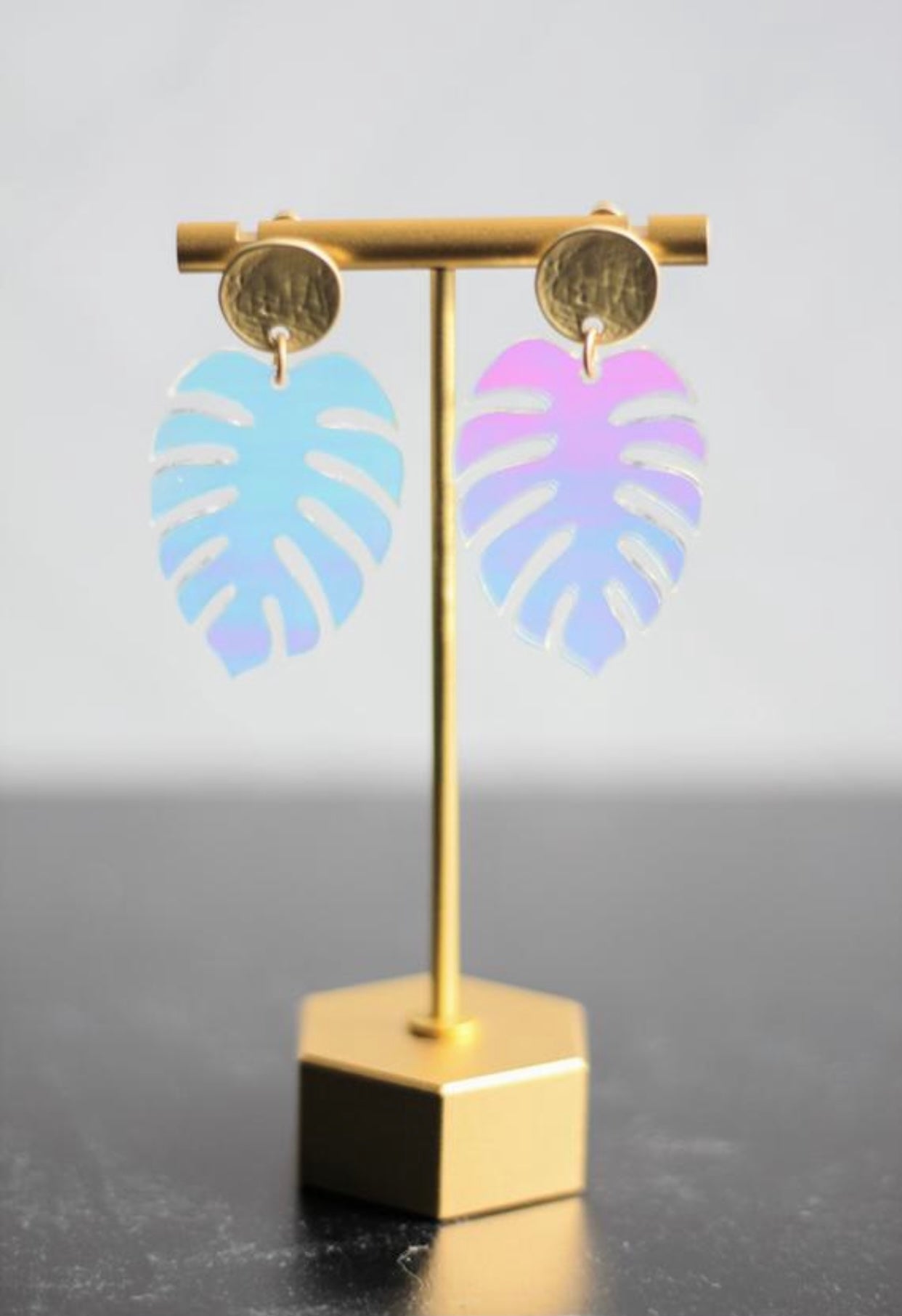 Monstera Leaf Acrylic Earrings