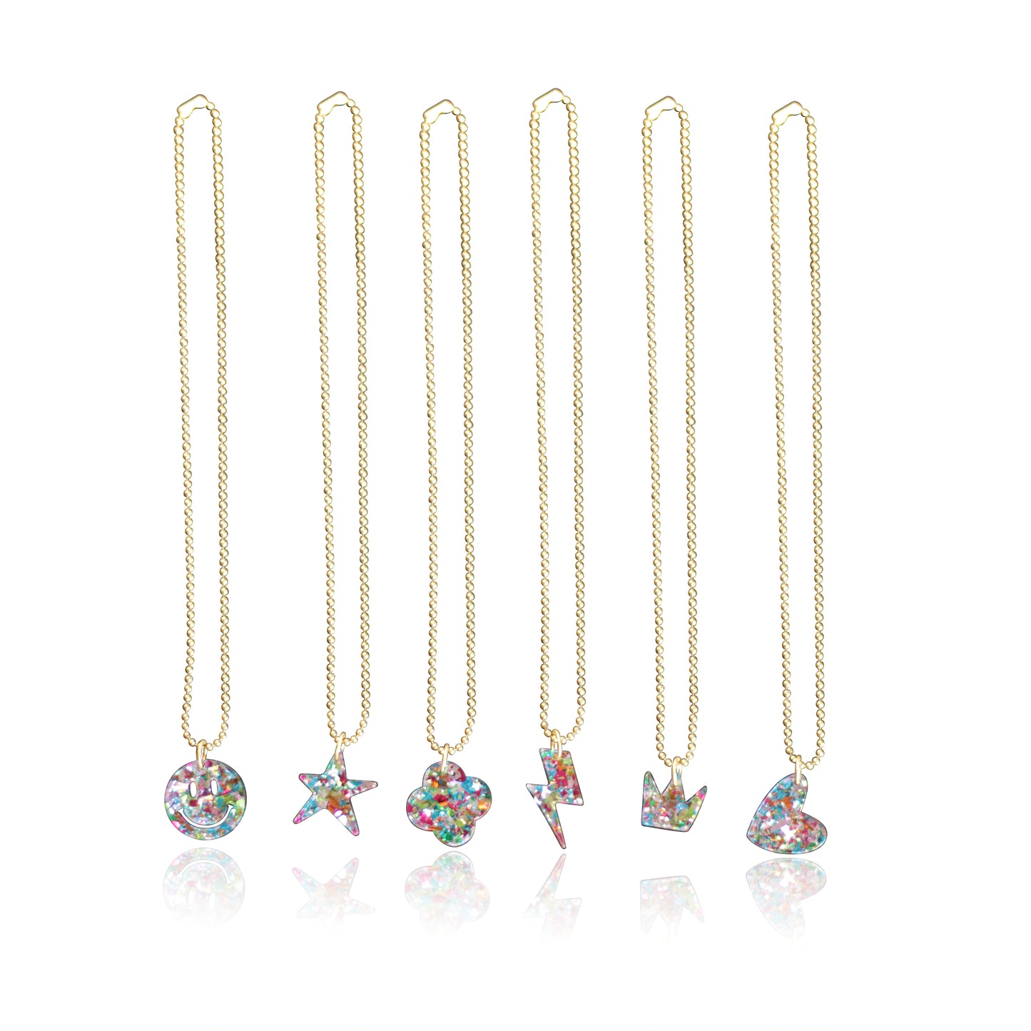 Kids Confetti Charm Necklace Set - Quantity 12