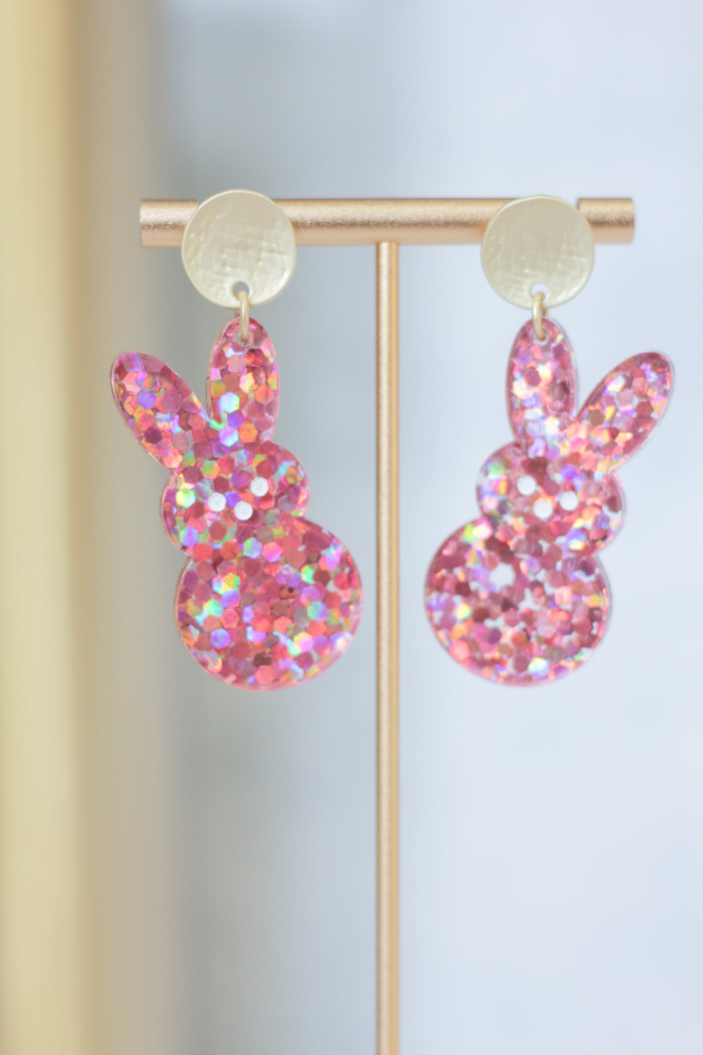 Glitter Peep Bunny Earrings