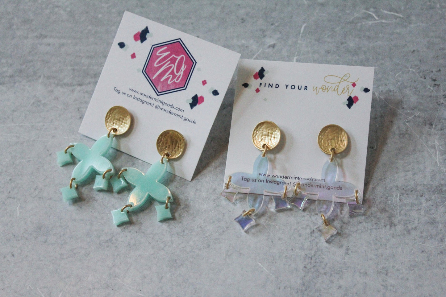 The Cecilia - Celestial Clover Acrylic Earrings
