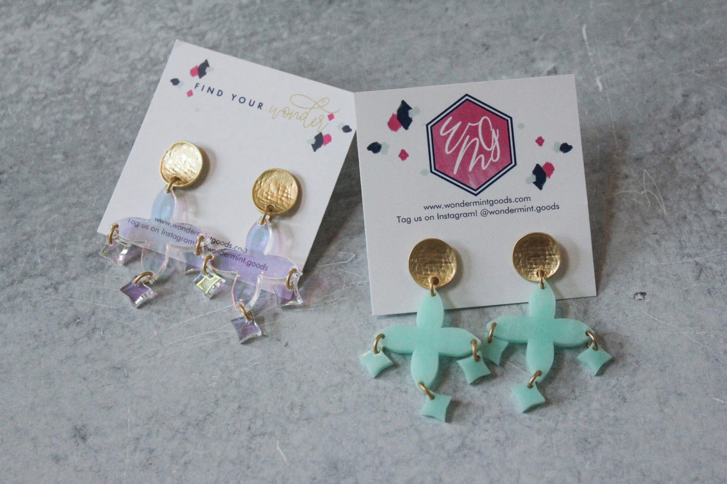 The Cecilia - Celestial Clover Acrylic Earrings
