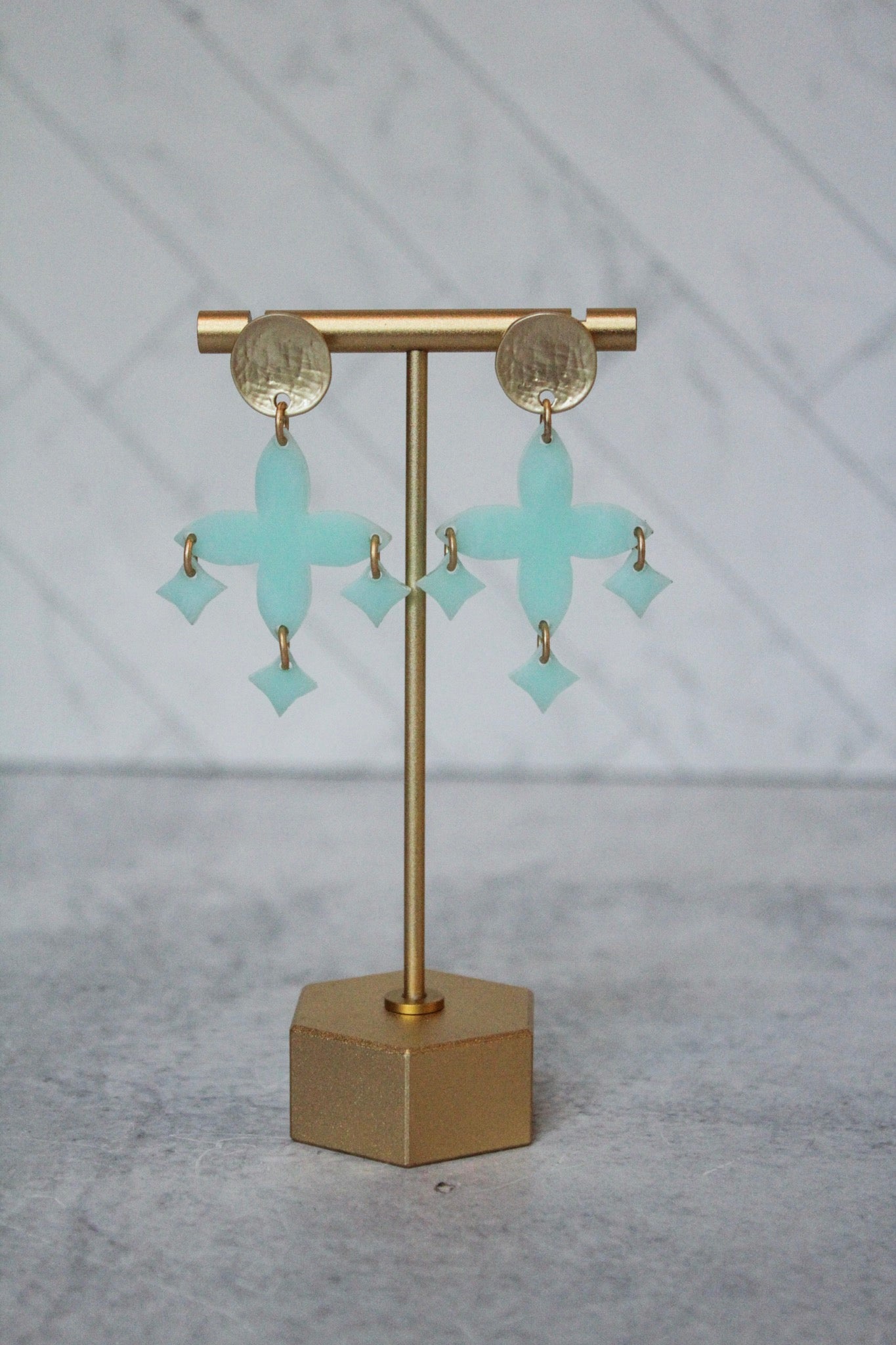The Cecilia - Celestial Clover Acrylic Earrings
