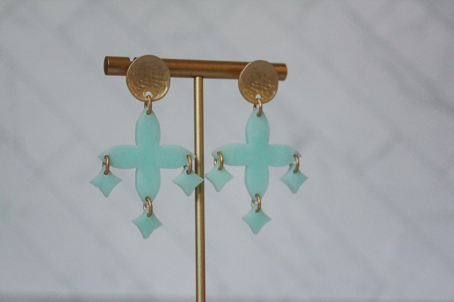 The Cecilia - Celestial Clover Acrylic Earrings
