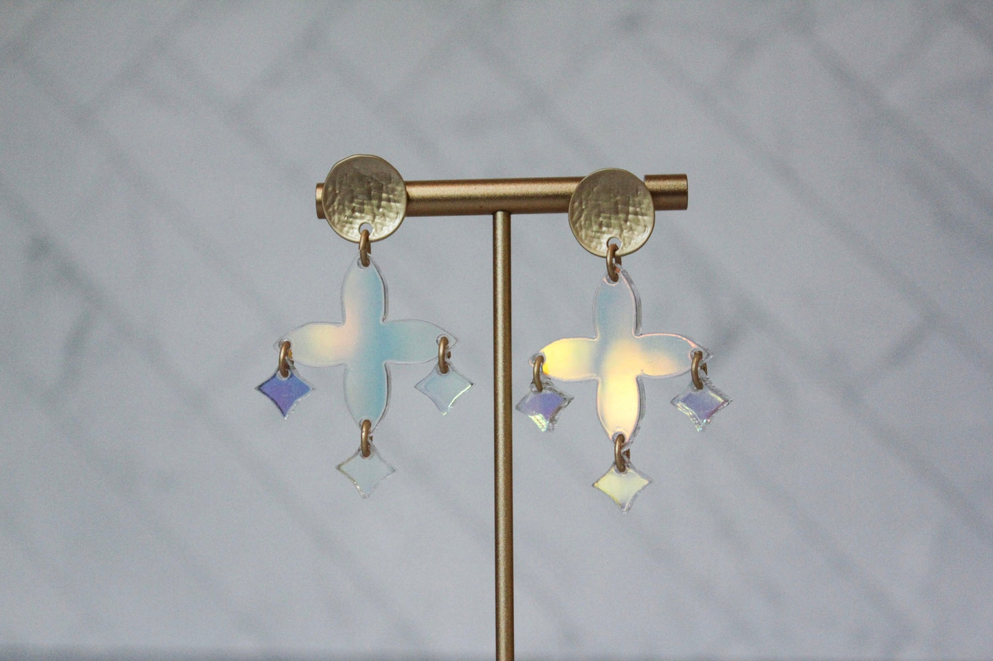 The Cecilia - Celestial Clover Acrylic Earrings