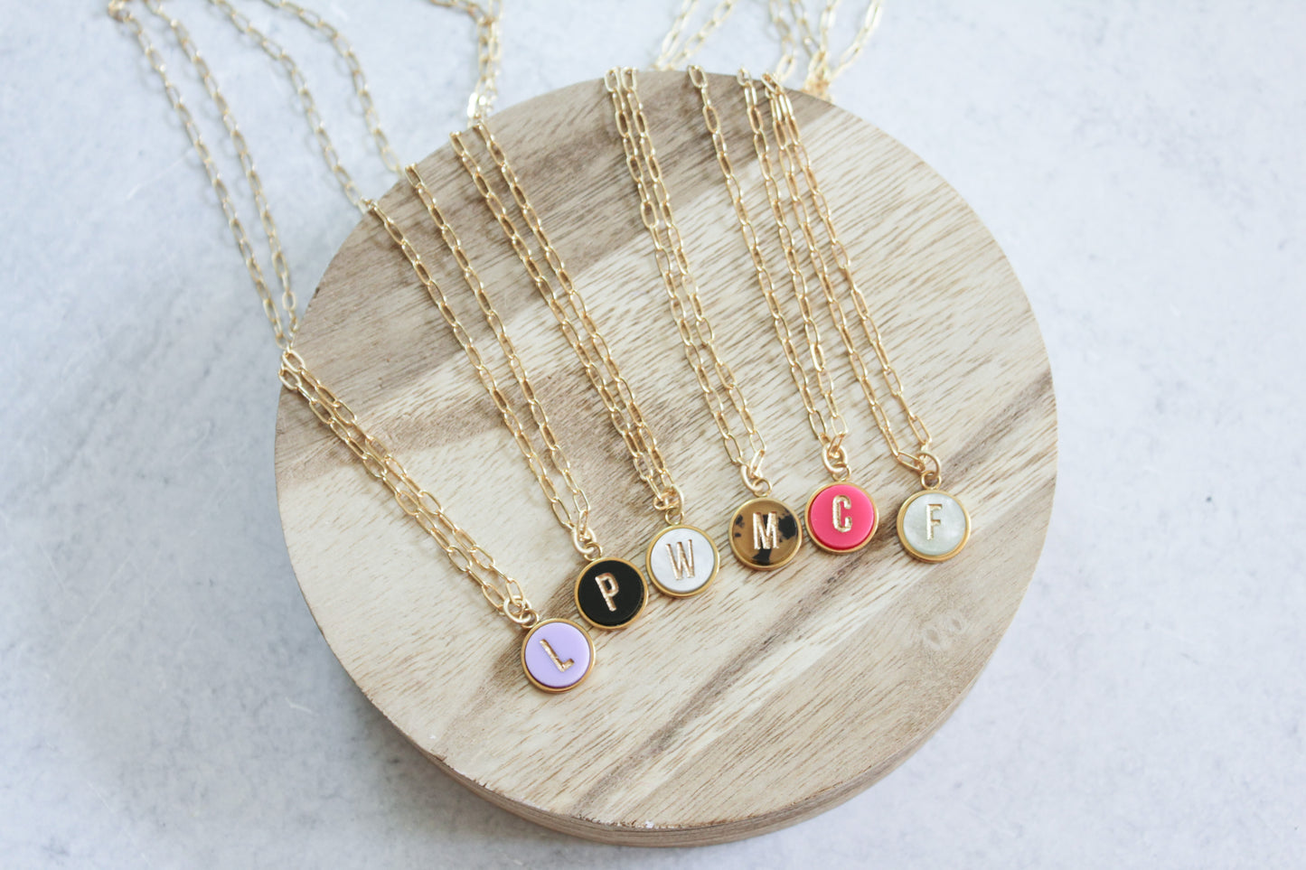 Initial Pendant Necklace Set