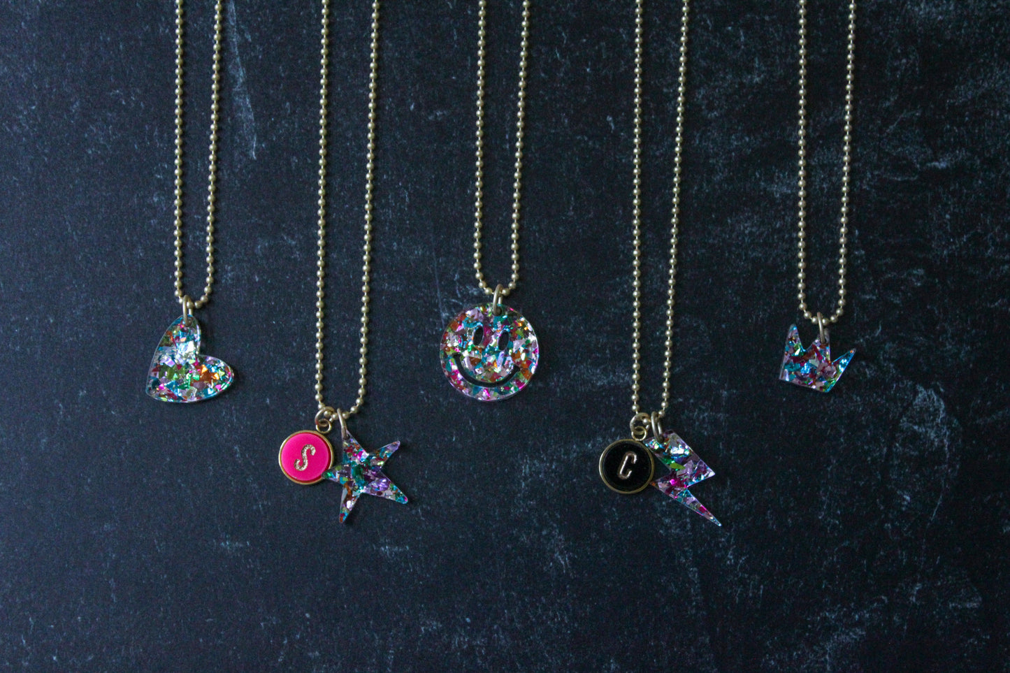 Kids Ball Chain Confetti Charm Necklace - Single