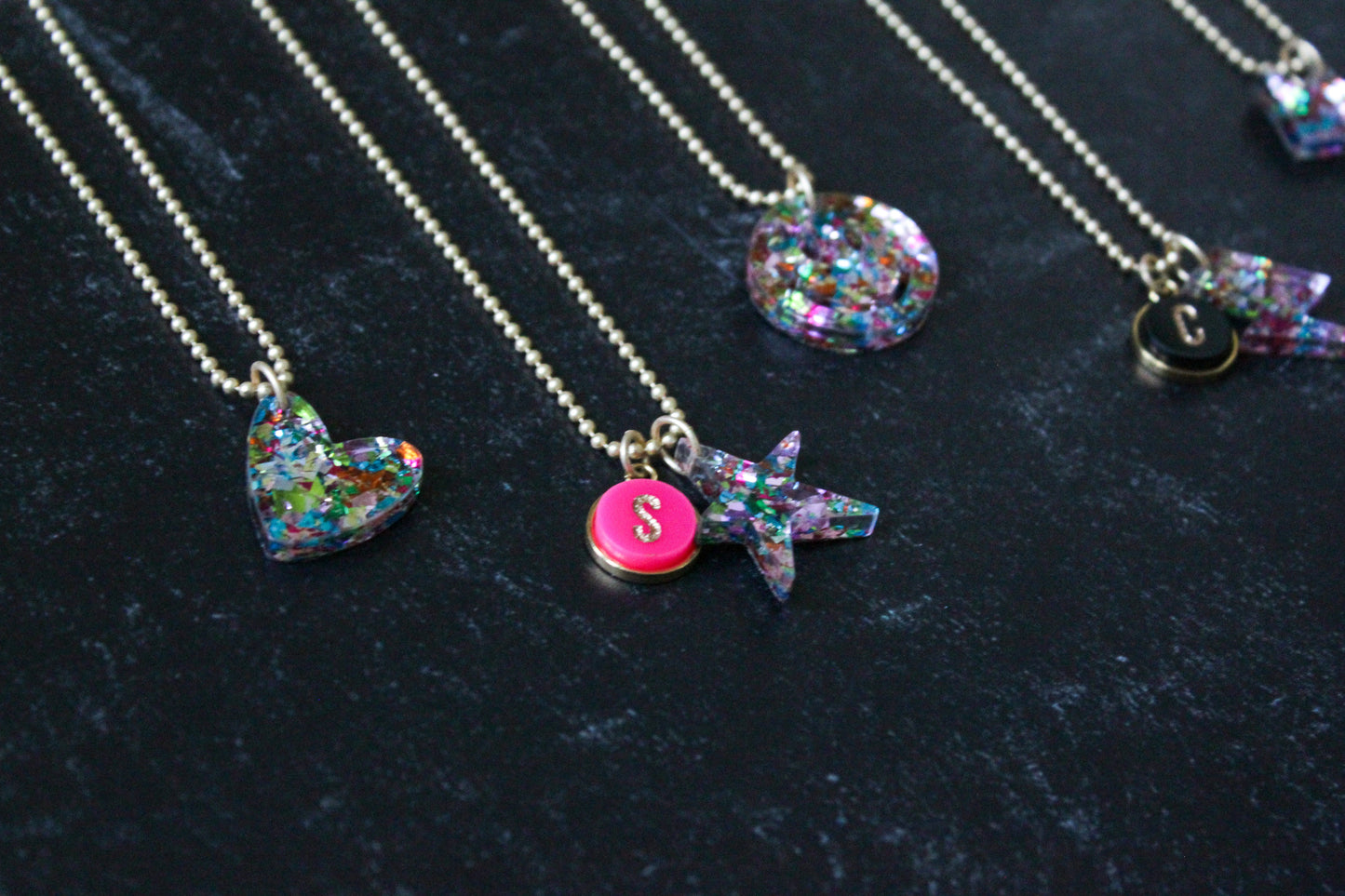 Kids Ball Chain Confetti Charm Necklace - Single
