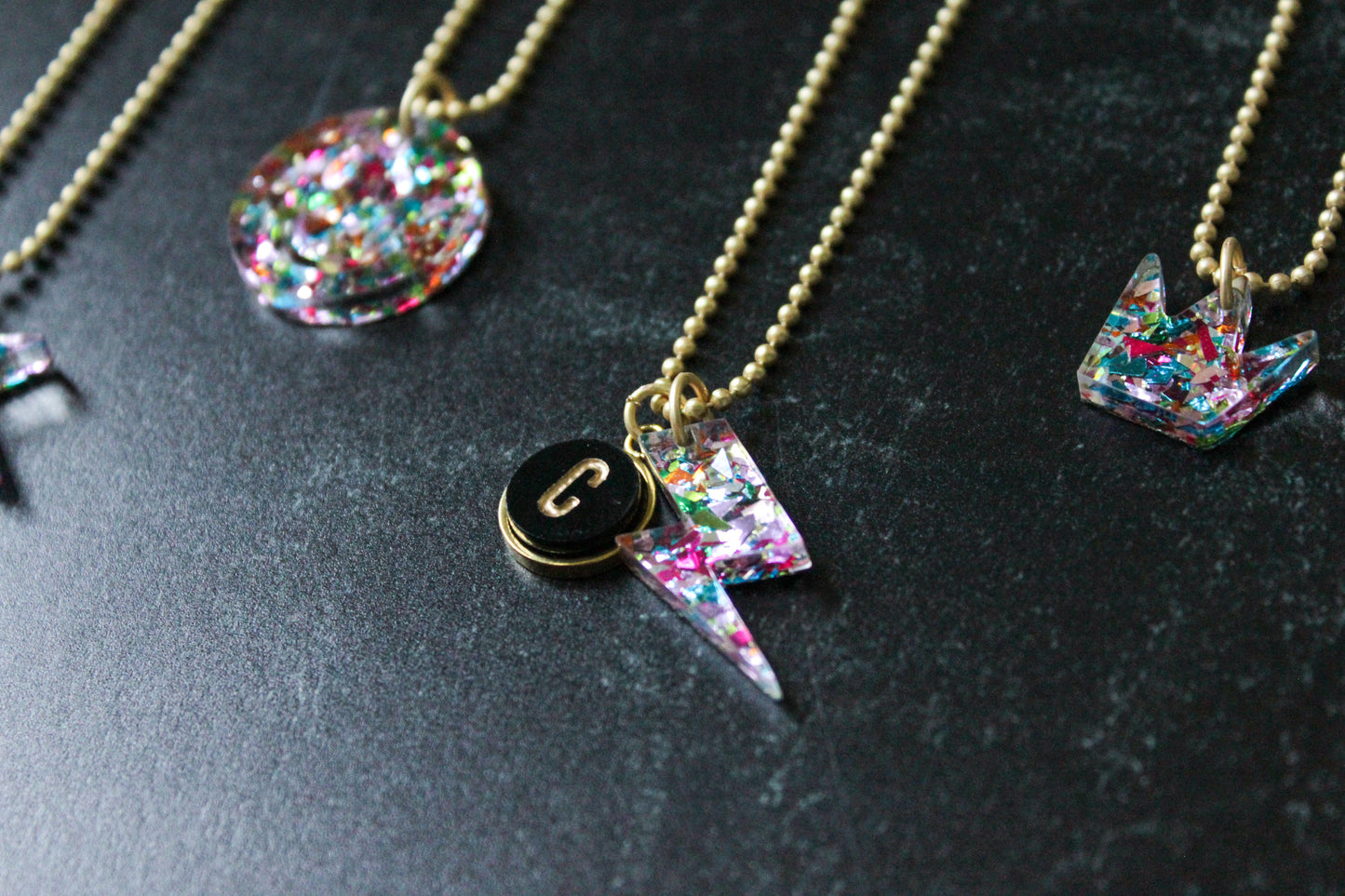 Kids Ball Chain Confetti Charm Necklace - Single