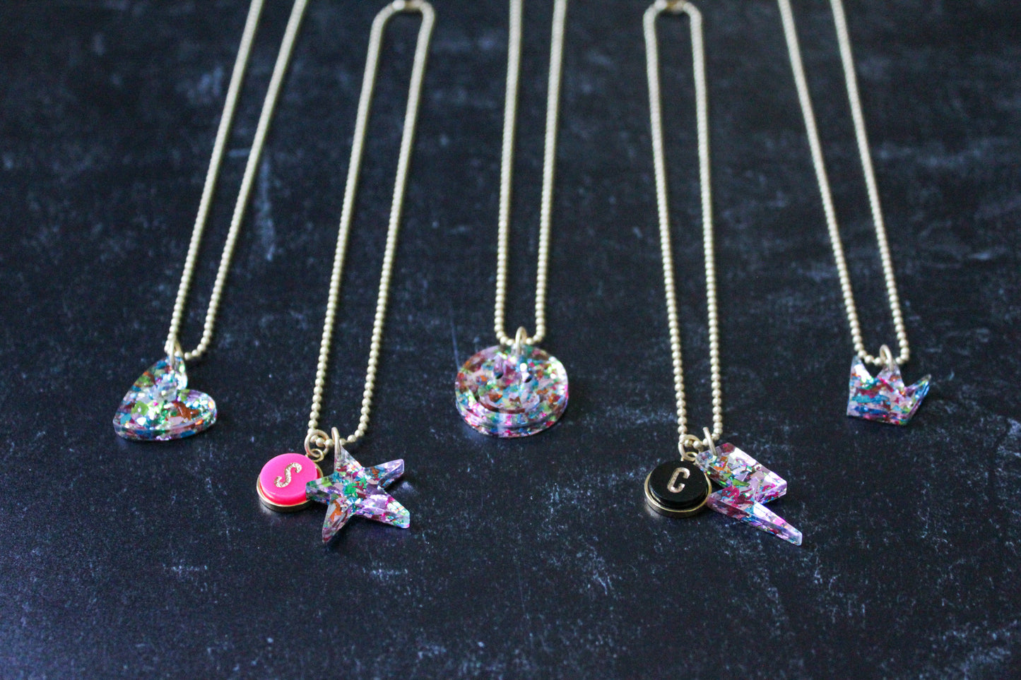 Kids Ball Chain Confetti Charm Necklace - Single