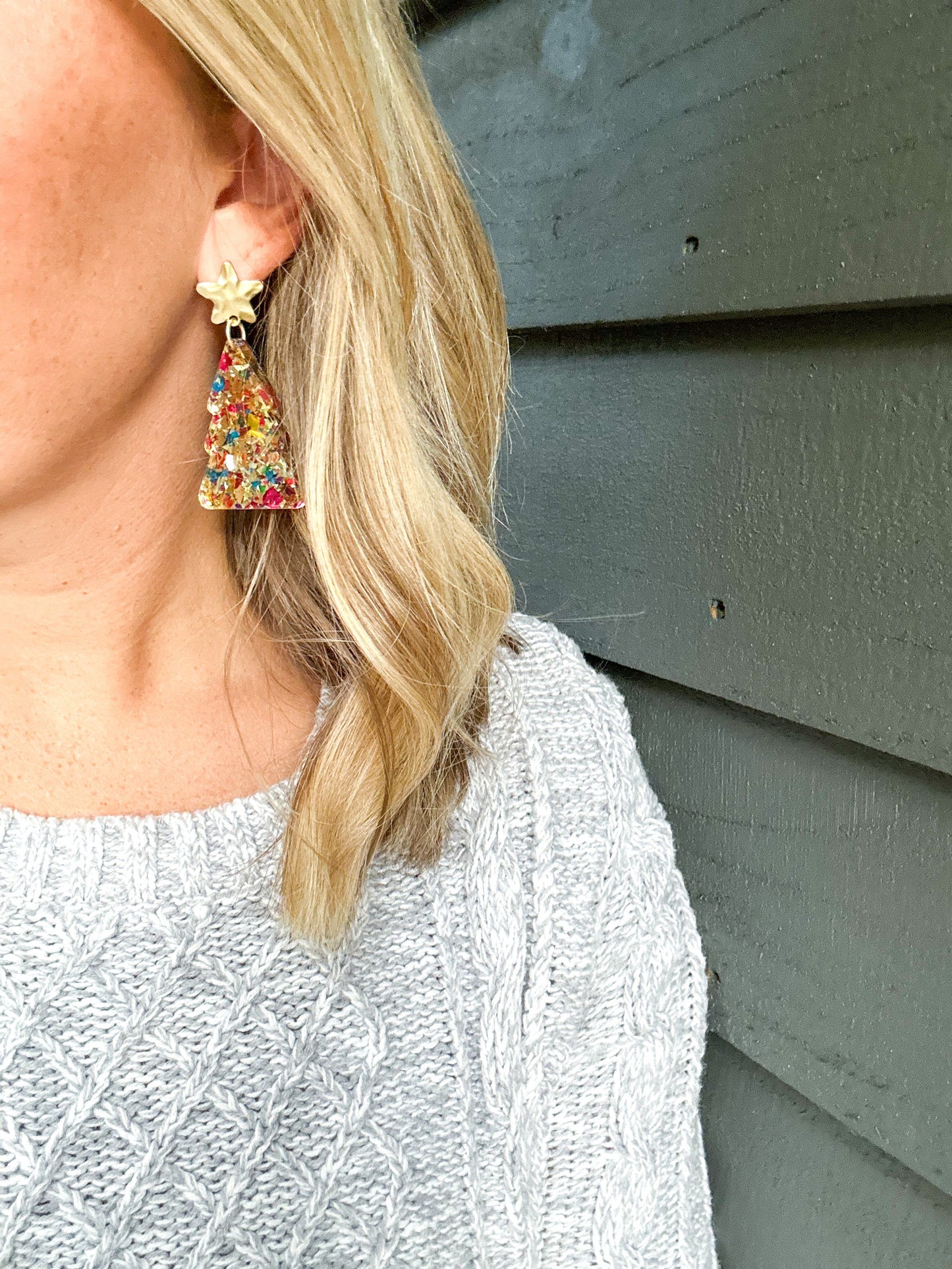 Confetti Christmas Tree Earrings