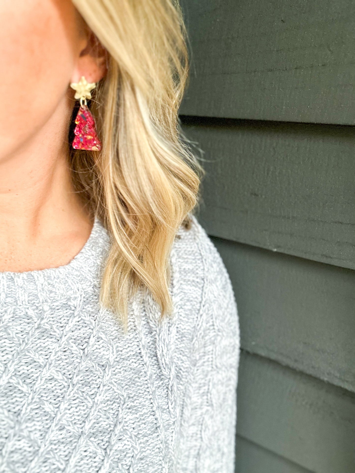 Confetti Christmas Tree Earrings