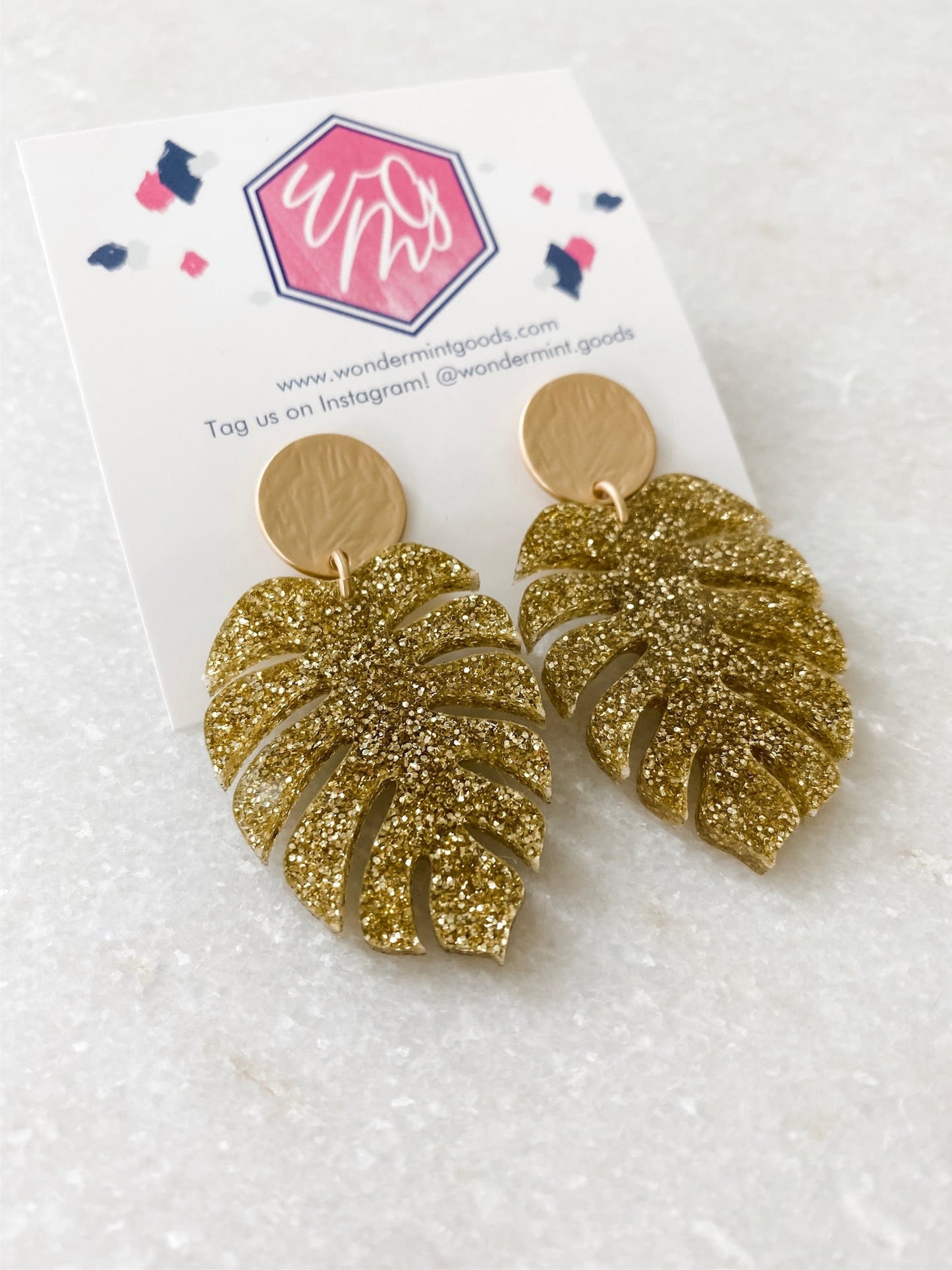 Monstera Leaf Acrylic Earrings - Wondermint Goods
