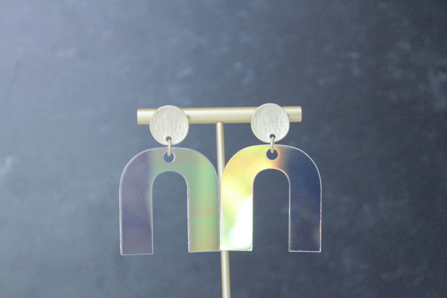 Iridescent Arch Acrylic Earrings