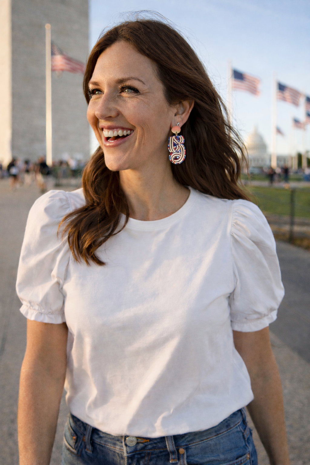 America250 Patriotic Confetti Logo Earrings