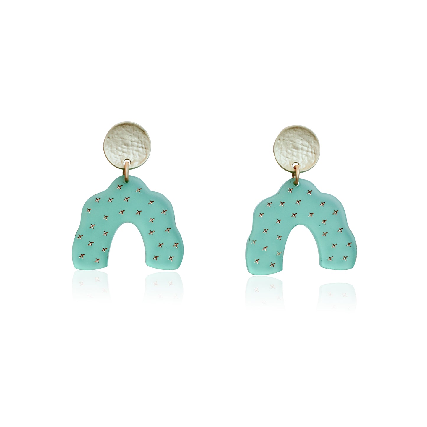 Frosted Scallop Arch X Earrings