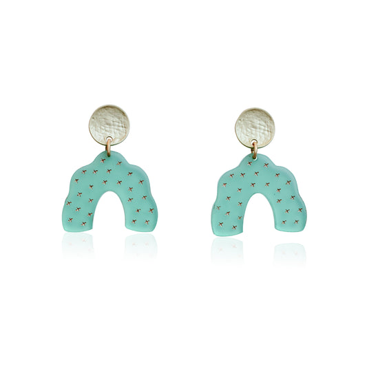 Frosted Scallop Arch X Earrings