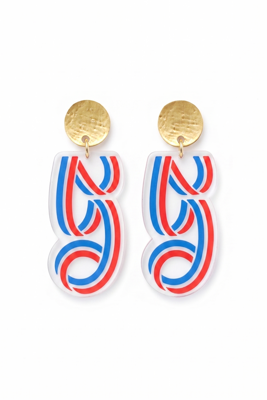 America250 Clear Acrylic Logo Earrings