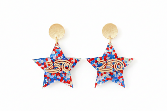 America250 Patriotic Confetti Star Earrings