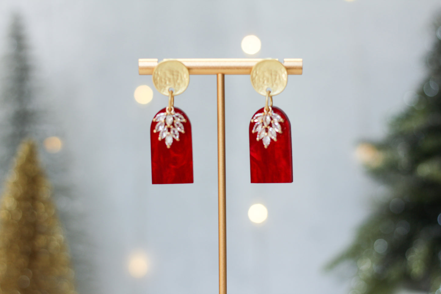 Jacqueline Earrings - Red Christmas Edition