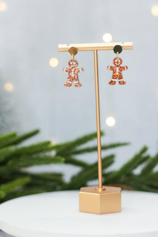 Mini Gingerbread Man Earrings