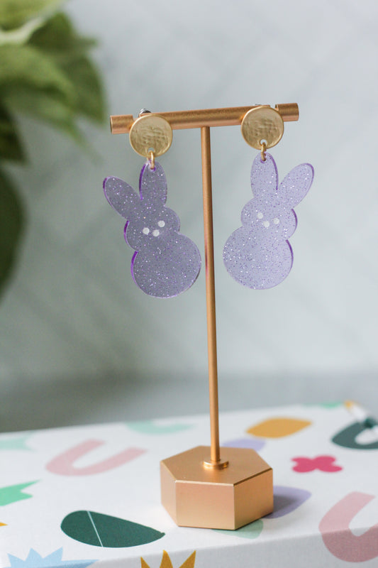 Glitter Peep Bunny Earrings