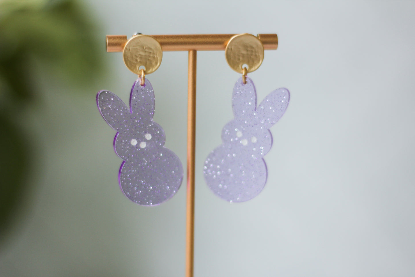 Glitter Peep Bunny Earrings