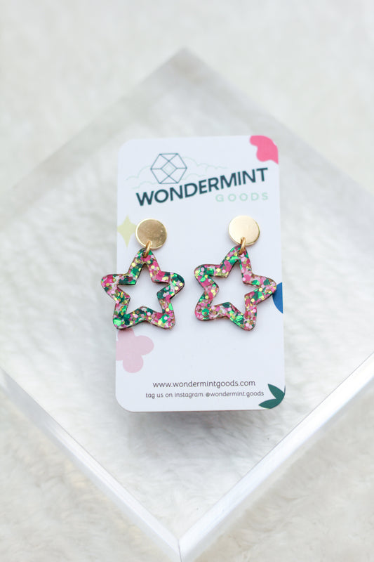 Mini Confetti Star Earrings