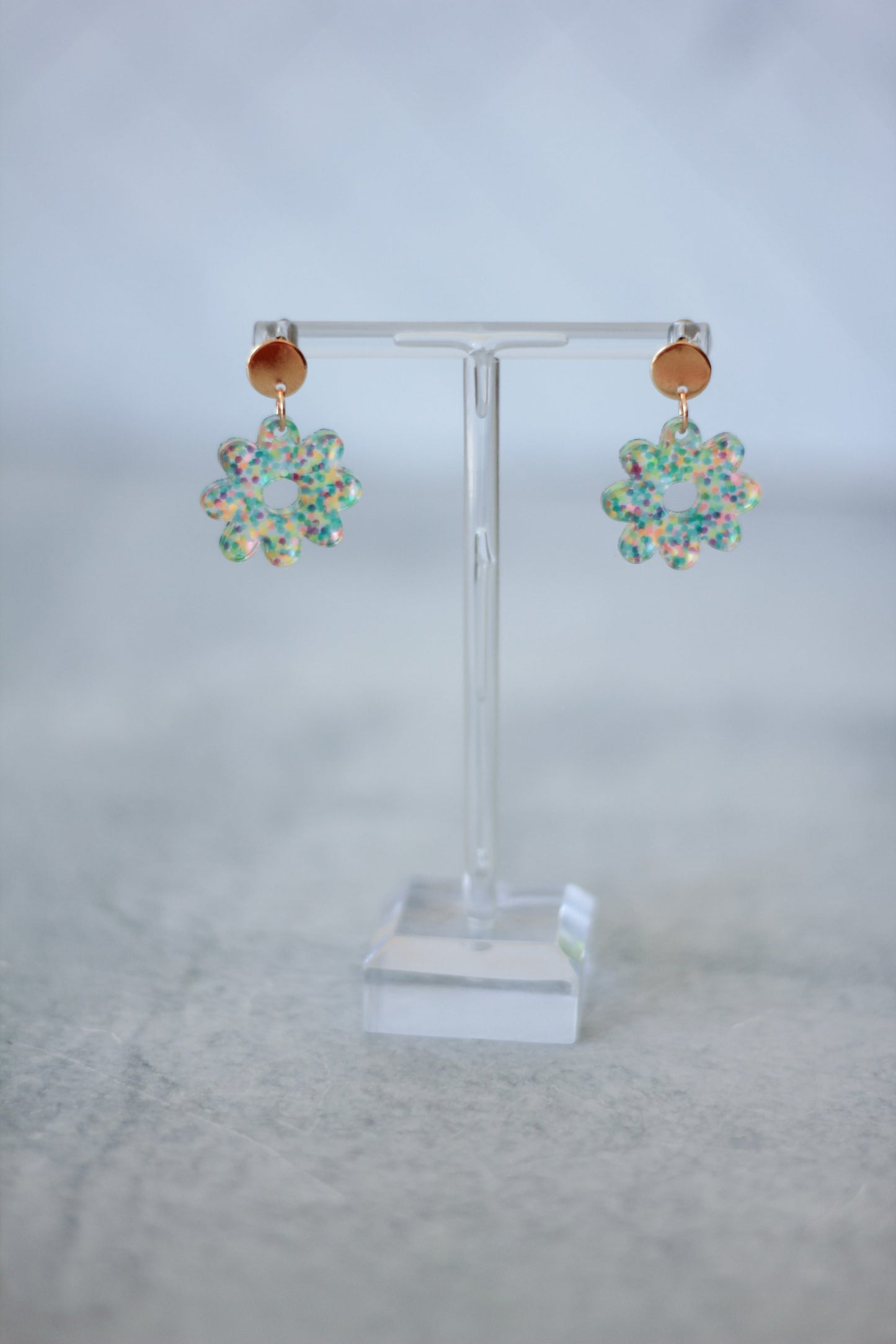 Mini Pastel Confetti Flower Earrings