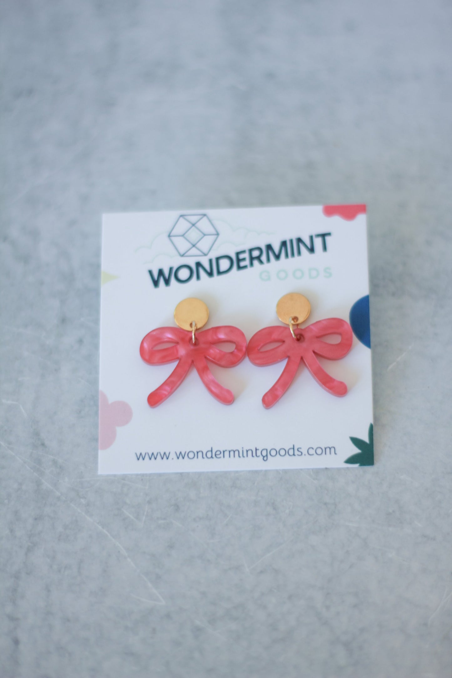 Mini Pink Bow Earrings