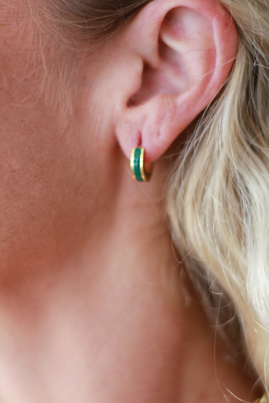 Enamel Stripe Hoops