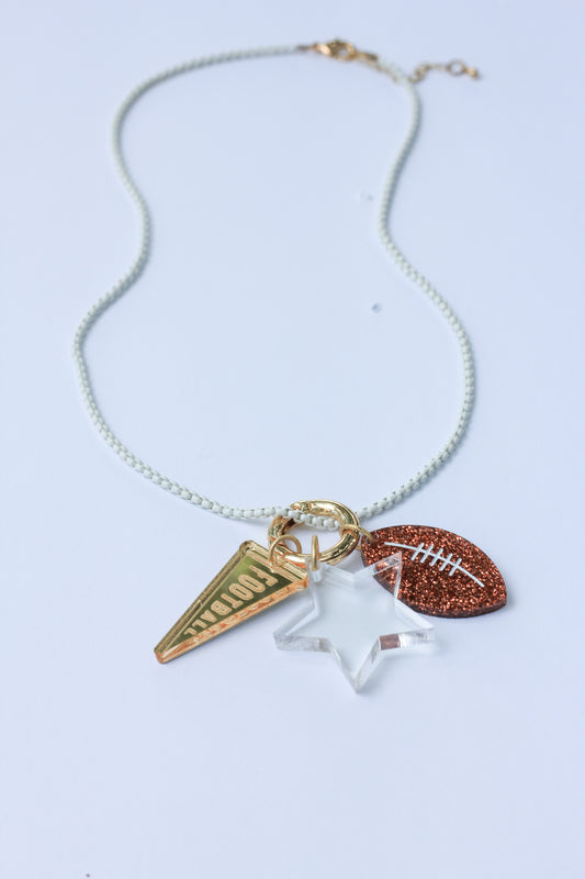 Football Charm Enamel Necklace