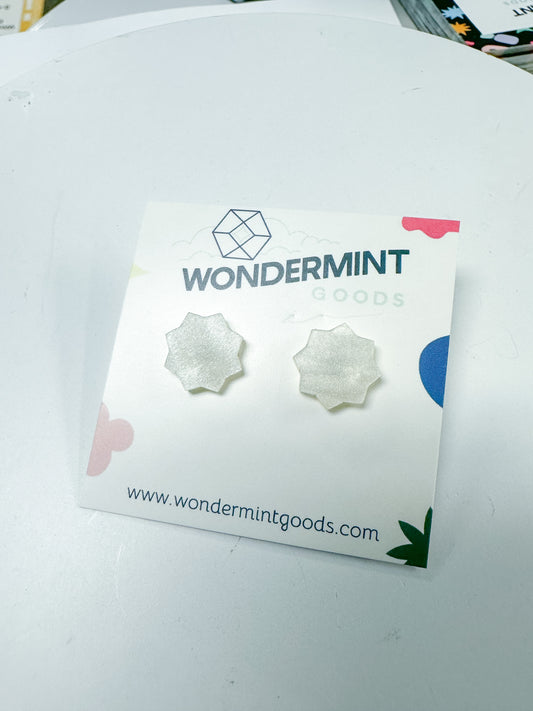 Pearl Octagram Stud Earrings