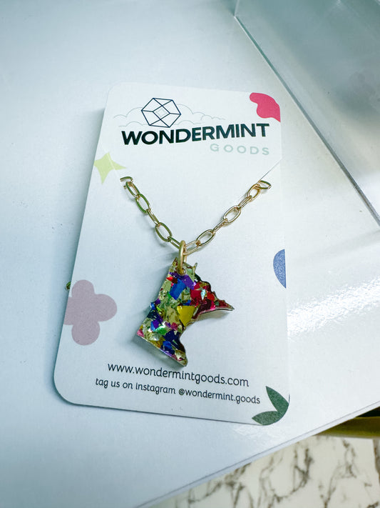 Confetti State Necklace
