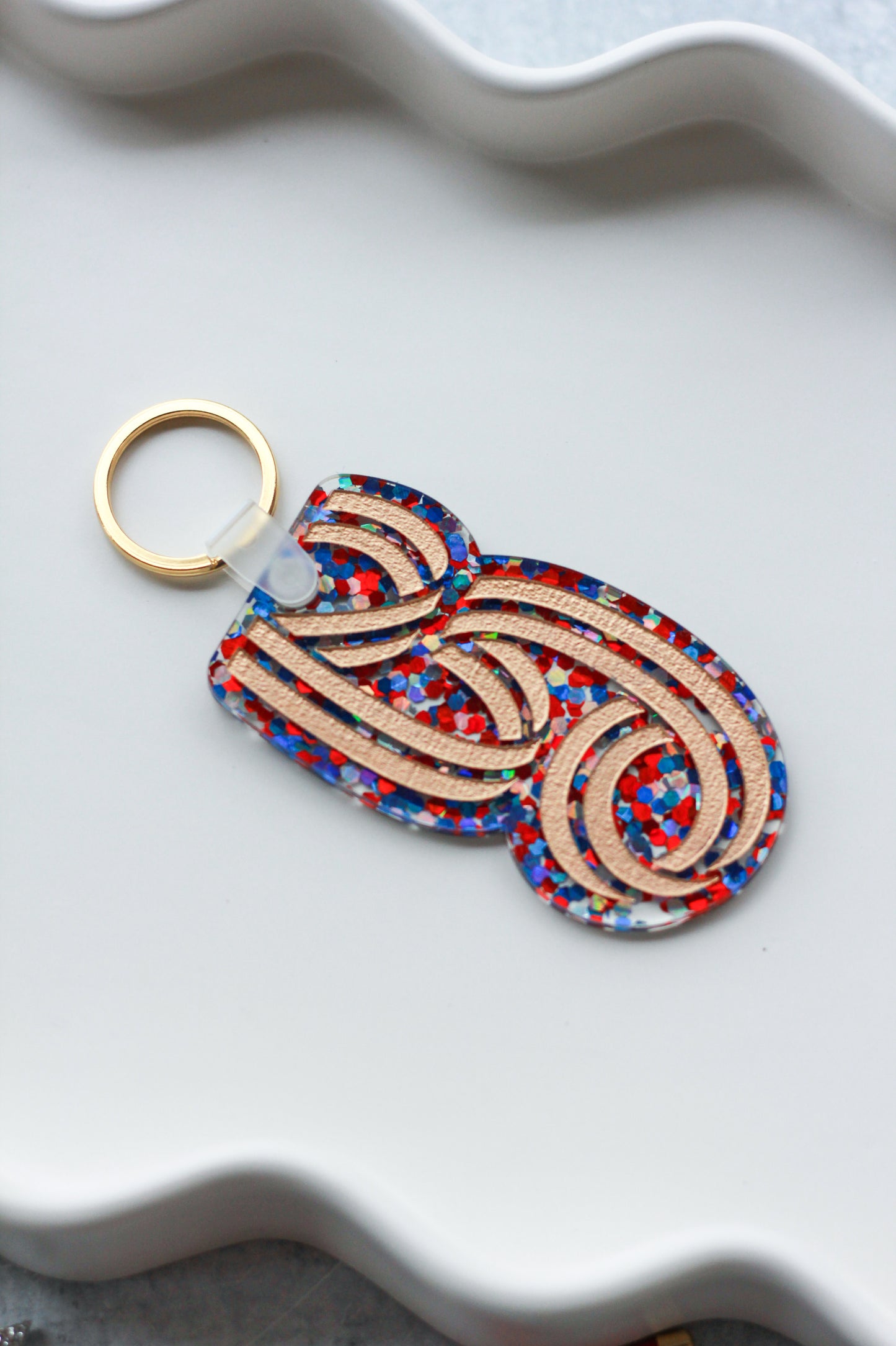 America250 Patriotic Confetti Keychain