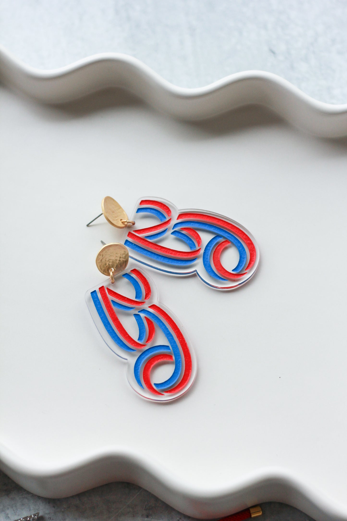 America250 Clear Acrylic Logo Earrings