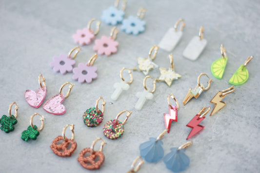 Huggie Hoop Charm Earrings