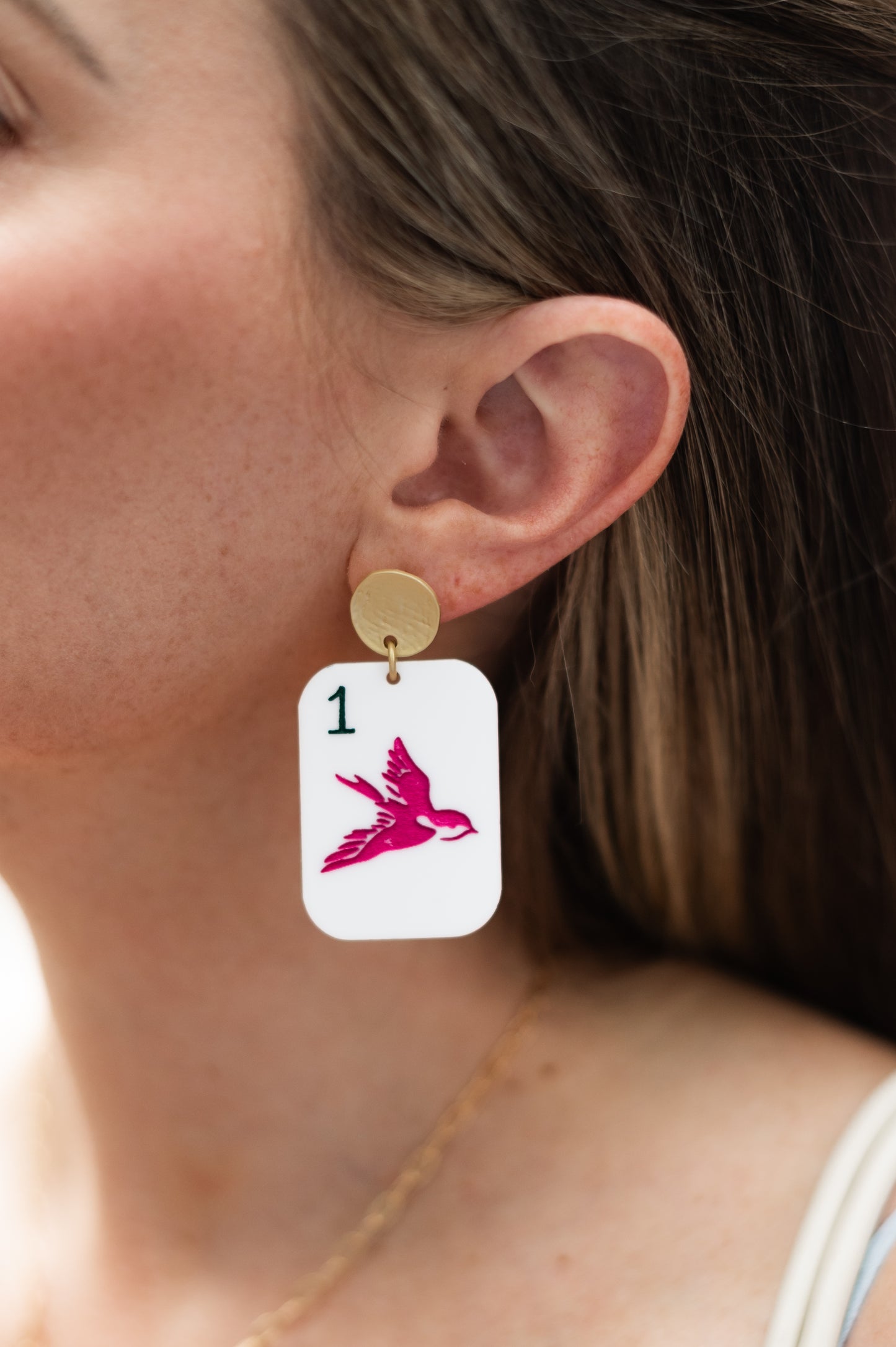 Mahjong Tile Earrings