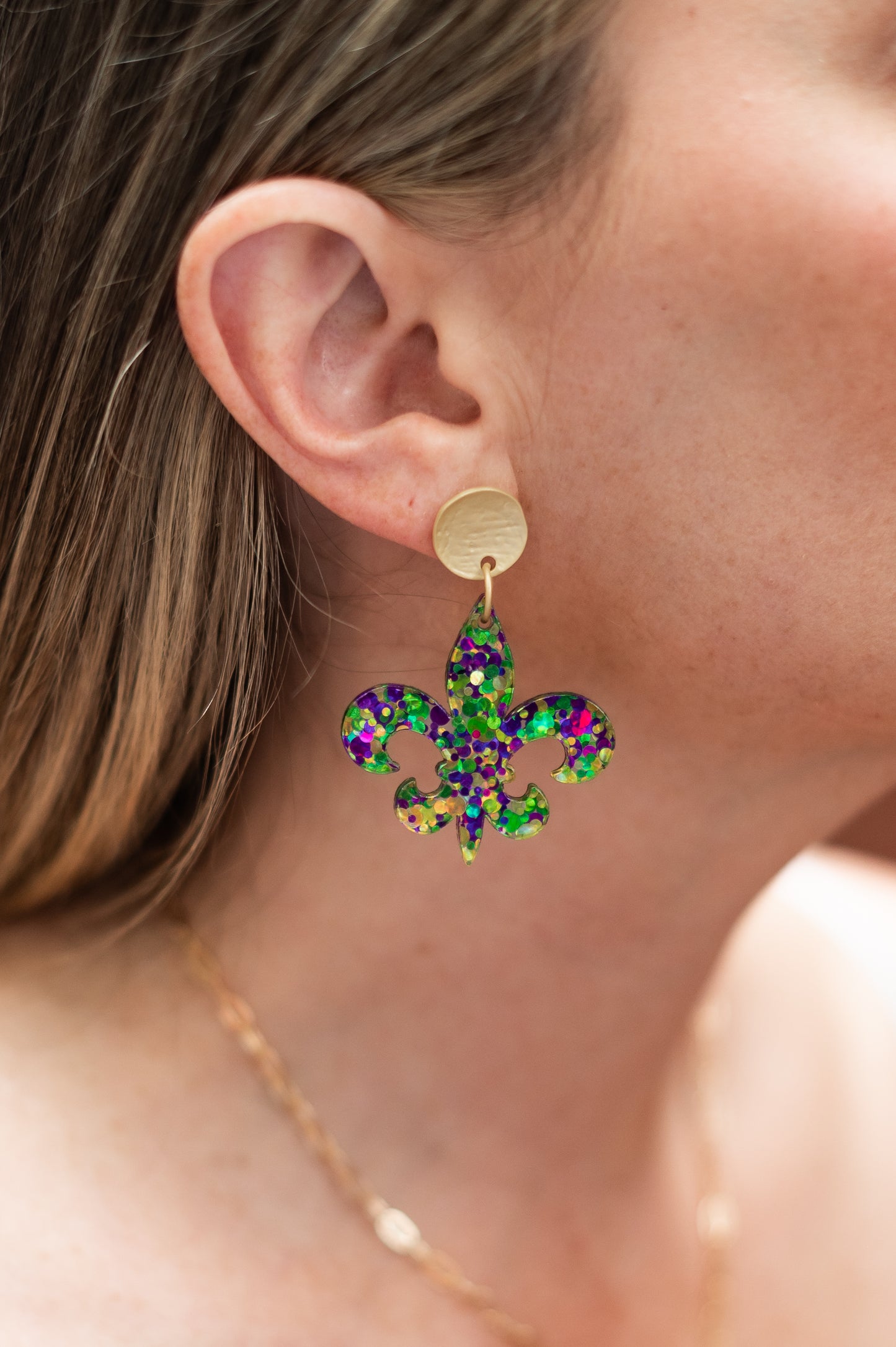 Mardi Gras Fleur de Lis Earrings